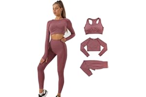 DONYKARRY 2/3 Teilig Trainingsanzug Damen, Sport Leggings Gym Set Yoga Jogginganzug Strumpfhosen Stretch-Sport-BH-Fitness-Set Sportbekleidung Jogging Pilates