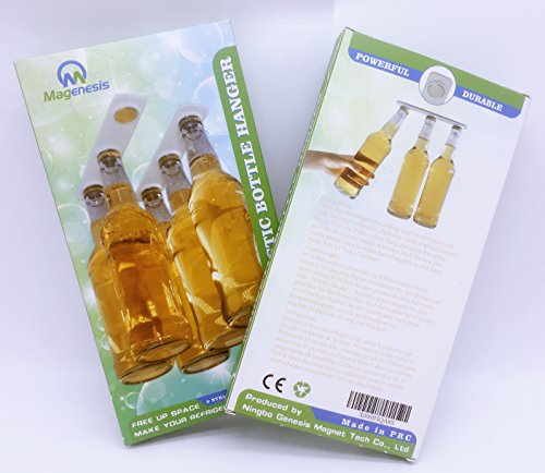 Magnetischer Bier Flaschenträger Für 6 Flaschen – Platz sparend und organisiert Flaschen zum Kühlschrank Dach und Gitter legt – Ein tolles Geschenk für jeden der gerne kaltes Bier trinkt. @Magenesis - 4