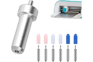 GRASSLANDY Ersatzklingen Für Cricut Joy Xtra/Extra 6 Schneidklingen Mit 1 Halter, Feinschnittklinge, Für Cricut Messer Mit 30°45°60°Feine Spitzenklingen, Silber Gehäuse