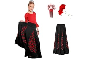 ZZ DISFRAZZES | Disfraz Sevillana Niña, Kid Flamenca con accesorios – Vestido Sevillana, Disfraz Feria de Abril, Carnaval y Fiestas Temáticas