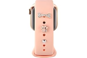 HotHome 3 Stücke Frauen Uhrenband Charms Kompatibel mit Apple Watch Silikon Armband Metall Dekorative Schmuck Silikonband Charms für Smartwatch SE 7 6 5 4 3 2 1 Uhrenbänden