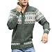 Produktbild Realde Herren Langarm Stricken Sweatshirt Top Vintage Blumendruck Slim Fit Strickjacke Pullover Mäntel Herbst Männer für Sport FitnessTraining Windjacke Jacken