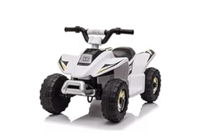 EMK TRADING LTD Ride on Quad Bike, 6V Kids Quad with High & Low Speeds, Forward/Reverse Switch, Electric Vehicle Car for Boys Girls (White)