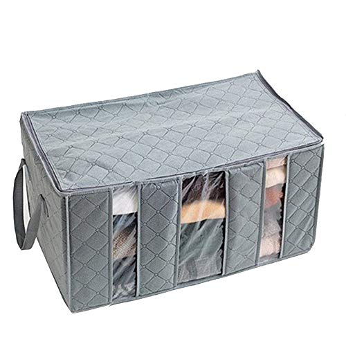 Preisvergleich Produktbild sunnymi 65L Groß Kleiderschrank Holzkohle Aufbewahrungskiste Schublade Aufbewahrungsbox (Grau, 65L)