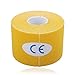 Produktbild Kinesiologie Tape, Sport Tape Therapeutic (5m x 5cm) für Knie Schulter Elbow Knöchel Back & Neck - Wasserdichtes Muskelband reduziert Müdigkeit & Verletzung 1 Roll (Yellow)