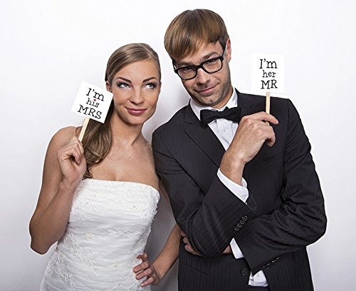 Mr & Mrs Fotoschilder zur Hochzeit – Hochzeitsfotos Fotozubehör Fotodekoration Hochzeitsgeschenk - 4