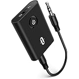 TaoTronics Bluetooth Adapter Audio 5.0 Transmitter Empfänger 2 in 1 Sender / Receiver Adapter mit 3,5mm Audio Kabel für Kopfhörer HiFi Lautsprecher Radio Auto TV PC Laptop Tablet MP3 /MP4