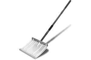 DAKEPOLE Pelle à Neige avec Bande Métallique, 40cm de Large Pelle à Neige Portable en Aluminium pour Routes et Chemins, Pelles à Neige Kégères d'urgence pour Voitures, Trottoirs, Terrasses