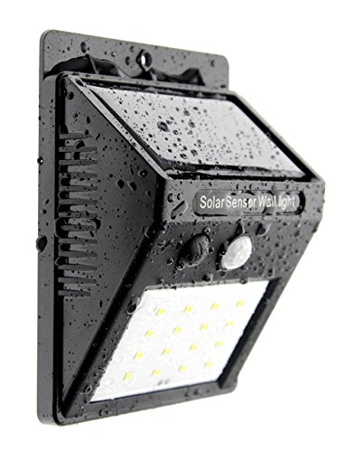 Trango 16 LED Solarleuchte Wandleuchte Sicherheitsleuchte inkl. Bewegungsmelder & Helligkeitssensor sorgen für Auto AN/AUS TGSOL-YF16 (1er Pack TGSOL-YF16)