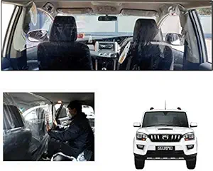 WolkomHome Isolation Partition Curtain & Protective Transparent PVC Car Safe Protector Full Rear Side Divider Film for Mahindra Scorpio New