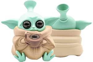 NIUMOWANG Yo da tuyaux en Silicone, avec percolateur de fumage, Filtre de fumée de Verre avec 9 Trous, Cadeaux créatifs pour Le père, Le Partenaire et l'ami (A)