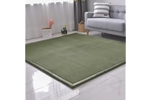 SETHEPACE Coral Velvet Baby Play Mat, 1.2'' Thick Nursery Rug for Crawling & Playing, Anti-Slip Play Crawling Mat for Toddlers & Infants, Olive Green, 150*200CM/59.06*78.74INCH