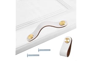 HY HUIJUN Tiradores piel de Muebles, 2 piezas Tiradores de piel para Muebles,de Cuero Más grueso, para Armarios de Cocina