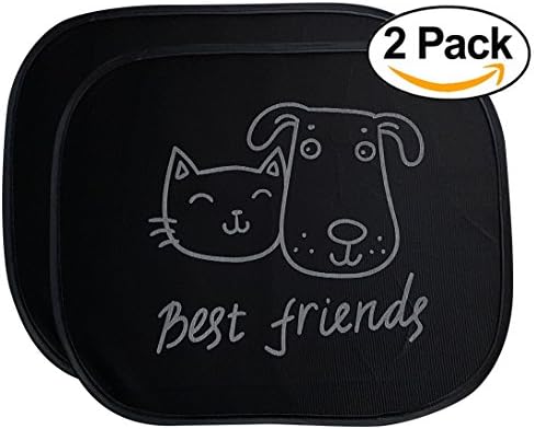 Car Window Shades 2 Pack - Sun Shader for UV Blind protection, Kids, Baby, Child, Best Friends edition to block the sun &amp; stay safe