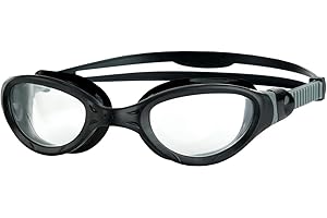 Zoggs Phantom 2.0 Adult Swimming Goggles, UV Protection Swim Goggles, Quick Adjust Adult Goggles Straps, Split Yoke Comfort Swimming Goggle Strap, Fog Free Clear Swim Goggle Lenses