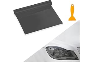 VBGURR Film teinté phare, film teinté voiture, modification de la couleur des feux arrière d'une voiture, découpable, imperméable 30 x 120 cm (Noir Cair)