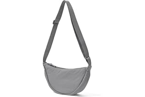 ANYWN Borsa a tracolla da donna a mezza luna, borsa a spalla, dallo stile casual, in tinta unita, con tracolla regolabile