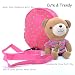 Babyhugs® Kids Walker Safety Harness Back pack with detachable soft toy Reins - Pink Bag with Cute Stripes Teddy Bear