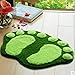 HuntGold 1X Big Feet Printing Bathroom Absorbent Mats Door Mat Floor Rug 60*40cm(green)