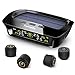 Price comparison product image TPMS Solar Tyre Pressure Monitoring System with 4 PCS IP67 External Sensors(1.0~9.9 BAR / 16~99 PSI), Temperature and Pressure LCD Display, Real-time Alarm Function - M12-3