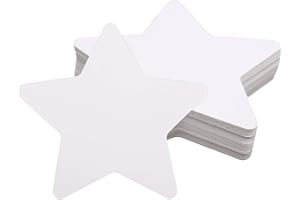 TINOALY 200stk Weiße Sternausschnitte, 10x10cm Doppelseitiges Papier in Sternform Stanzungen Klassenzimmer-Dekoration für Kinder DIY-Schulbastelprojekte & Klassenzimmer-Pinnwand