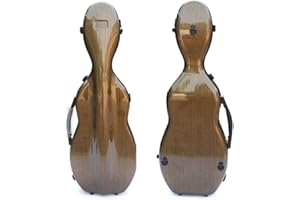 WUQIMUSC Geigenkoffer 4/4 volle Größe Composite Kohlefaser Hartschalenkoffer Starker Griff Rückengurte Weiche Polsterung (braun)