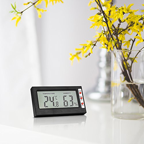 Senweit Hygrometer LCD Digitales Thermometer Mini Temperatur Feuchtemessgerät Messgerät Messtechnik High Accurate Schwarz - 2