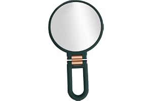COMETX Sminkspegel 10 X/15 x förstorande handhållen spegel vikbart handtag dubbelsidig bärbar resa förstorad handspegel piedestal sminkspegel