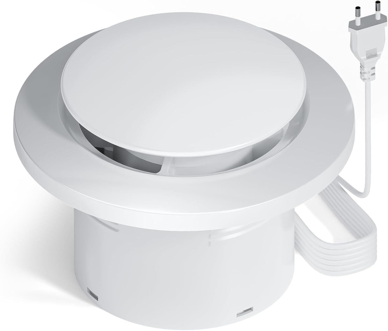 QiCrafe Extractor Silencioso 34 dB, Ventilador de Baño de 150 mm con Doble Rodamiento de Bolas, Impermeabilidad IPX4, Enchufe Europeo, Caudal de Aire de 310 m³/h, Ventilación para Cocinas y Sótanos