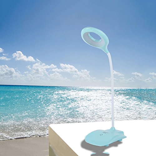 Preisvergleich Produktbild LEGELY Ring wiederaufladbare Tischlampe, Arbeitszimmer Schlafzimmer Schlafsaal Lampe, grün, USB-Schnittstelle, intelligente Touch-Basis