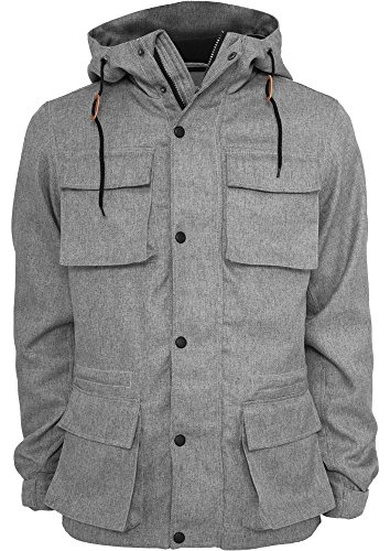 TB560 Chambray Lined Jacke Herrenjacke Winterjacke Kapuze , Gre:XL;Farbe:gry/blk