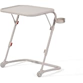 MEUBLE Cosy Adjustable Folding Side Table, Sofa Table with Tilting Top, Cup Holder, Side Table without Assembly for Living Ro