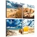 Produktbild murando – Bilder Meer Strand 40x40 cm - Leinwandbilder - Fertig Aufgespannt - Vlies Leinwand - 4 Teilig - Wandbilder XXL - Kunstdrucke - Wandbild - Canvas - Mole Insel Natur Meer Wasser Strand See blau c-A-0116-b-i