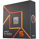 AMD Ryzen 5 7600X Processeur, 6 Cœurs/12 Threads Débridés, Architecture Zen 4, 38MB L3 Cache, 105W TDP, Jusqu'à 5,3 GHz Fréqu