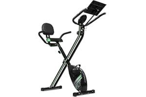 Cecotec Bicicleta Estática Plegable con Volante de Inercia de 2,5 Kg X-Bike Pro. Sistema Silence Fit, Respaldo, Manillar y Sillín Regulable, Pulsómetro, Pantalla LCD, Ruedas, Peso máximo 100 Kg