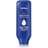 NIVEA Body Milk Under the Shower - 5 in 1 Full Care Shower Body Lotion - 24h Hydration - Almond Oil - Activated with Water -