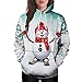 Produktbild Berimaterry Damen Hoodie Kapuzenpullover Pullover Mit Kapuze Frauen Hoodie Weihnachten Känguru Pocket Cartoon Schneemann Print Sweatshirt Pullover Tops Long Sleeve Outwear