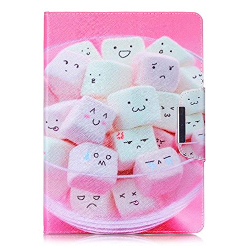 ipad air 2 Hülle Leder Emoji Zuckerwatte Muster,SKYXD [Auto Schlaf/Wach Funktion] PU Folio Klappbar Schutzhülle [Standfunktion/Brieftasche Kartenfach/Magnet] Klapphülle mit [Katze Handyanhänger + Eingabestift] 3 in 1 Zubehör Handy Tasche Etui for Apple ipad air 2/ipad 6 Bookstyle Flip Case Leather Cover With [Stylus and Dust Plug] - 2