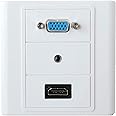 ELECTRO WOLF HDMI/VGA/AUX Multimedia Modular Wall Socket Face Plate Socket Plug Jack Cable or Adapter for Home/Office. (HDMI/VGA/AUX)