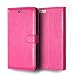 Produktbild GomoBuy® iPhone 6S Plus / 6 Plus Hüllen Solide Schwarz Drucken(Schmetterling Weinstock)PU Ledercase Tasche Hüllen Schutzhülle Muster Design Etui Brieftasche Ledertasche mit Handschlaufe Neu Zubehör im Bookstyle Cover (Rosa)
