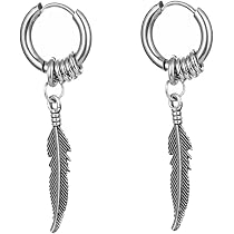 18 Paia Orecchini Uomo In Acciaio Chirurgico 316L, Set Con Cerchi, Croci, Fulmini, Pendenti, Neri, Ipoallergenici, Regalo Unisex