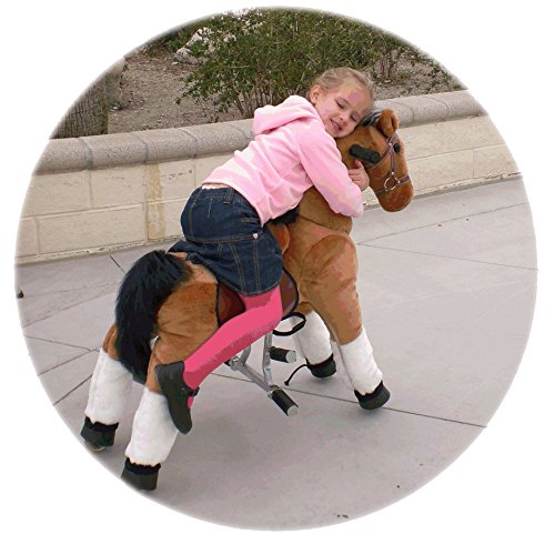 UFREE HORSE 36“ Medium fahrendes Schaukelpferd, Kuscheltier, Pony auf Rollen, Geburtstagsgeschenk für Kinder 3-9 - 9