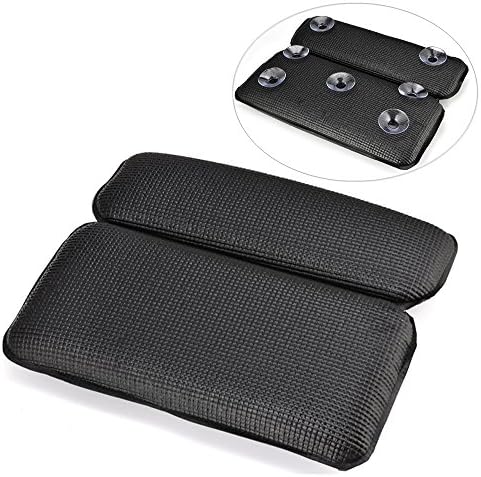 Fontic Bathtub Pillow for Head and Neck with 7 Strong Suction Cups, Waterproof Non-slip Bath Cushion Bath Pillow Head Support for Comfortable Home SPA (Black)