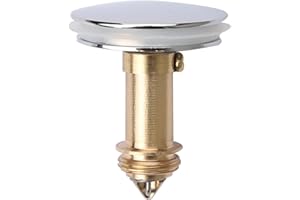 ADIPN Pop Up Sink Plug Pop-up Click Clack Stopper Push Sink Drain for Kitchen Bathroom Washbasin Bathtub Solid Brass Chrome Plating 38mm