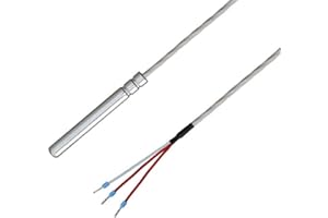 iOVEO 038HT01302 - PT100 - Sonde de câble,capteur de température, câble de raccordement en téflon jusqu'à 250 °C, 3 conducteurs, IP67, étanche pour usage alimentaire, 2 mètres