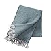 Produktbild KLIPPAN Grau-petrolgrün gemusterte Wolldecke 'Fogg', 75% Lambswool -25% Gotlandwolle, 130x200cm