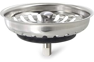 DL-pro Strainer Basket 82 mm, Silver Metal, 24 Slots, Eccentric Operation, Suitable for Blanco 125561 and other Drain Fittings