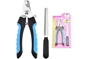 HUMRA LONDON Dog & Cat Pets Nail Clippers and Trimmers Professional Pet Nail Clipper Grooming Tool for Thick Nails Easy-to-Cut Pets Nail Cutter with Free Nail File for Large and Small Animals (Large, Blue)