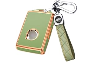 ontto Etui na kluczyki samochodowe, pasuje do Polestar 1, 2, Volvo XC40, XC60, XC70, XC90, S60, S80, S90, C30, C40, V70, V90, T5, T6, T8, etui na klucze, etui na klucze, kolor złoty, zielony