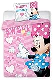 Minnie Maus Baby-Bettwäsche, Bettbezug: 135 x 100 cm, Kopfkissenbezug: 40 x 60 cm, Dekoidee, MM-05